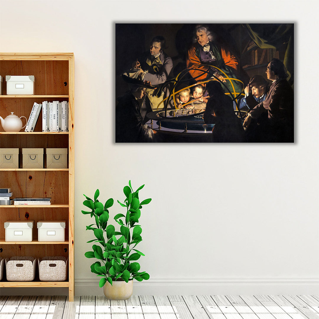 Philosopher Giving A Lecture On The Orrery - Canvas Print Wall Art