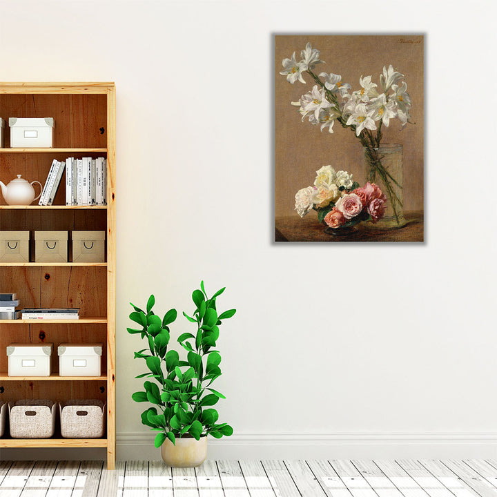 Roses and Lilies, 1888 - Canvas Print Wall Art