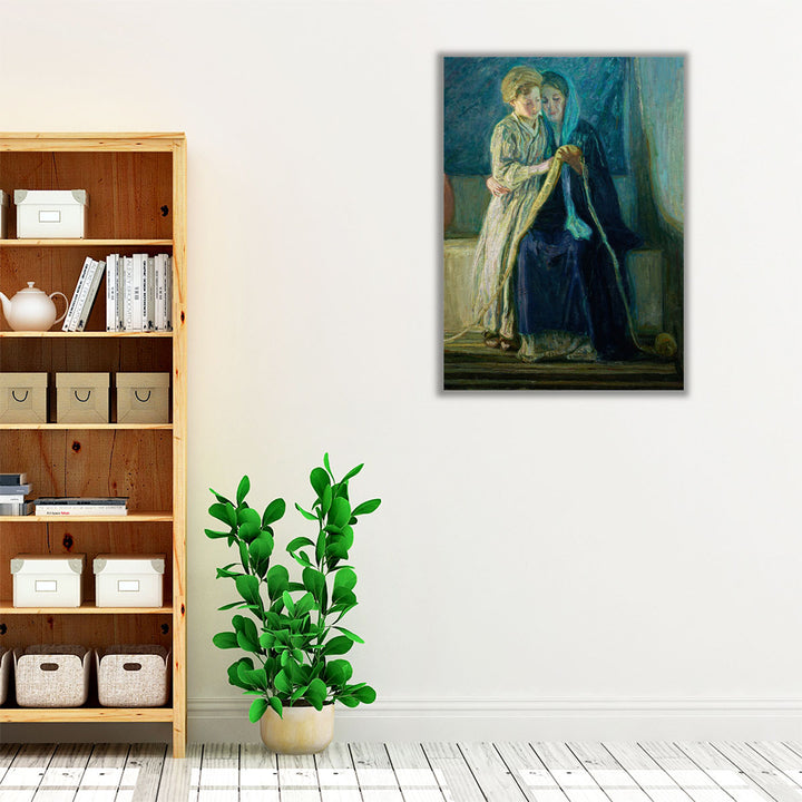 Christ and His Mother Studying the Scriptures - Canvas Print Wall Art