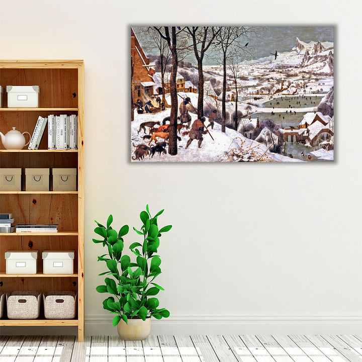 Hunters in the Snow - Canvas Print Wall Art