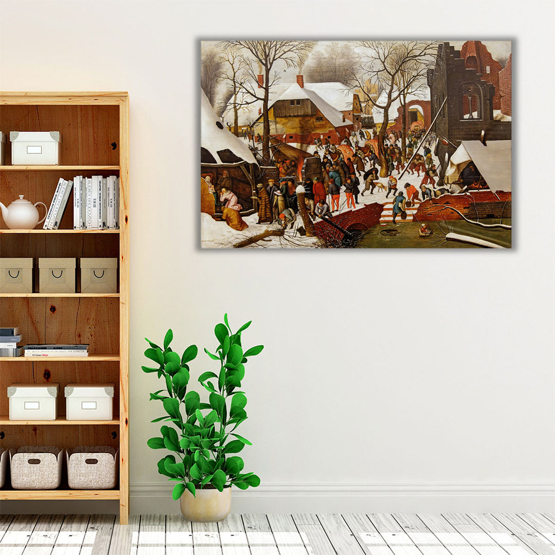Adoration of the Magi in the Snow - Canvas Print Wall Art