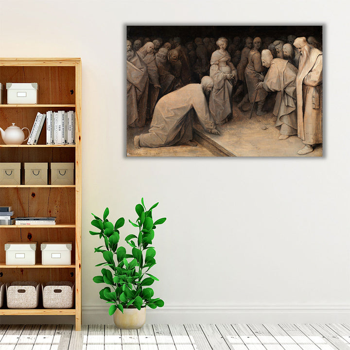 Christ and the Woman Taken in Adultery - Canvas Print Wall Art