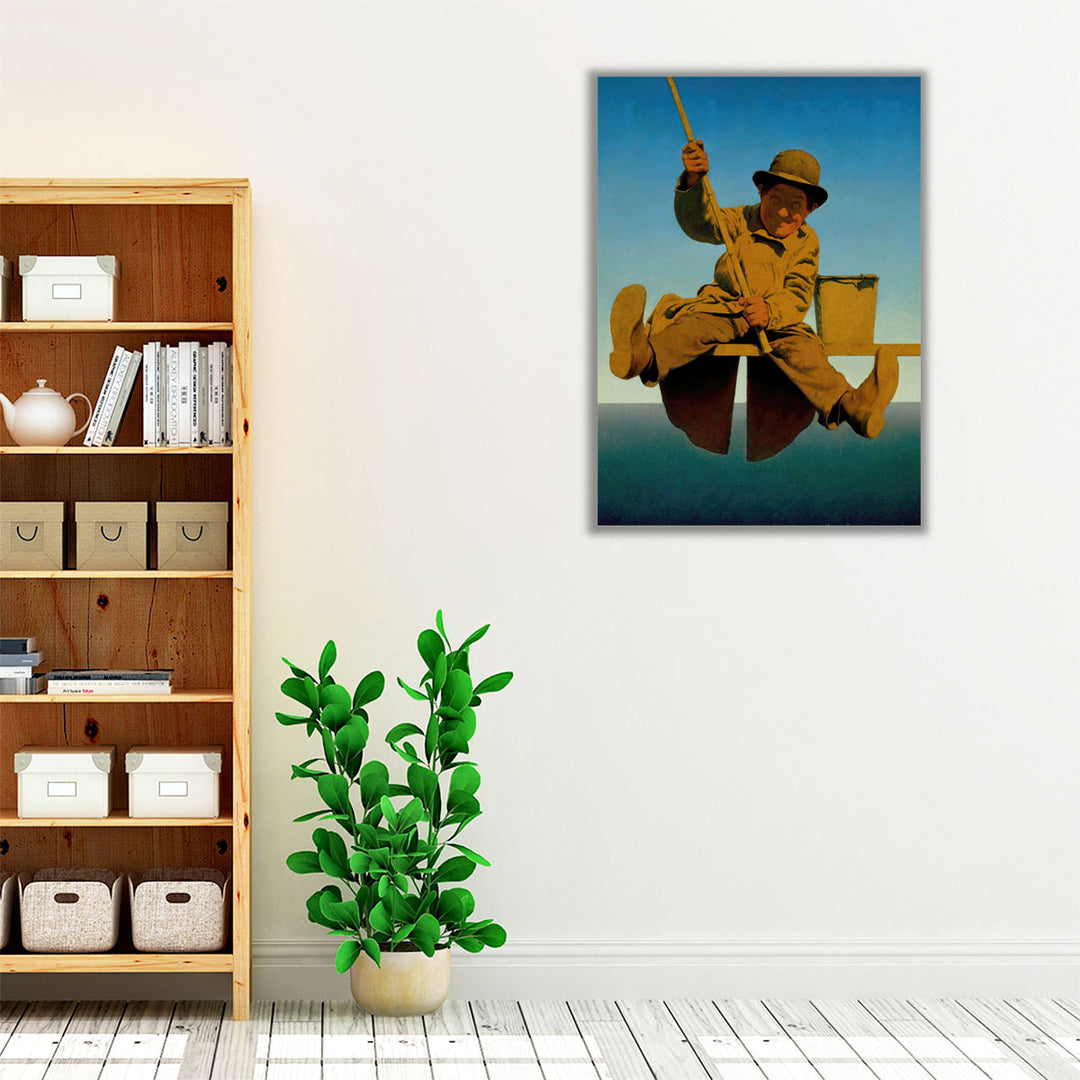 Fisherman on Pier, 1921 - Canvas Print Wall Art