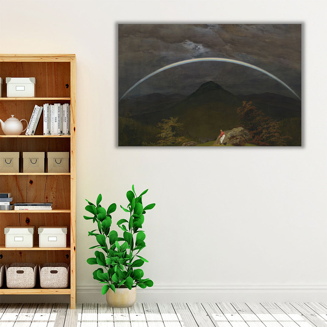 Mountain Landscape with Rainbow - Canvas Print Wall Art