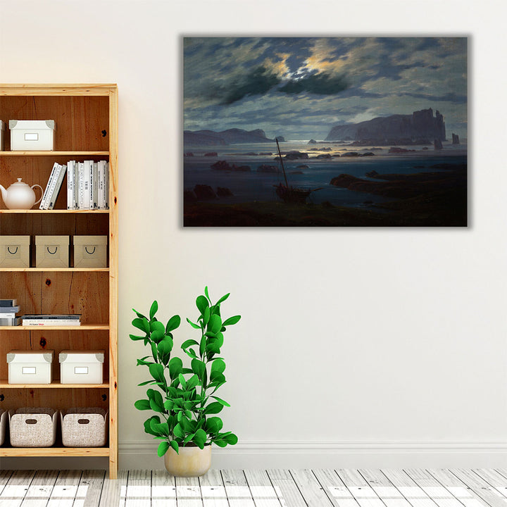 Northern Sea in the Moonlight - Canvas Print Wall Art