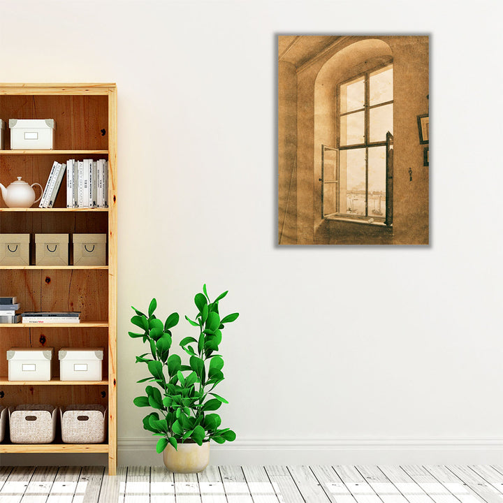Blick aus dem Atelier des Künstlers in Dresden auf die Elbe - Canvas Print Wall Art