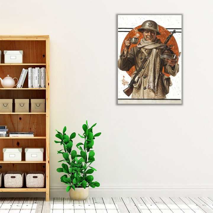A Soldier's Thanksgiving - Canvas Print Wall Art