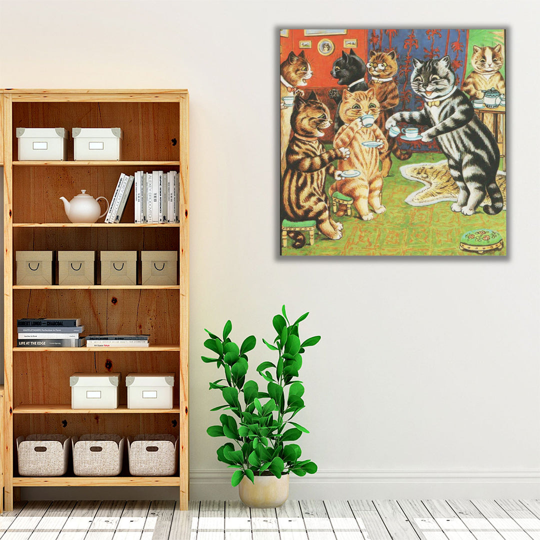 Cat's Tea Party - Canvas Print Wall Art