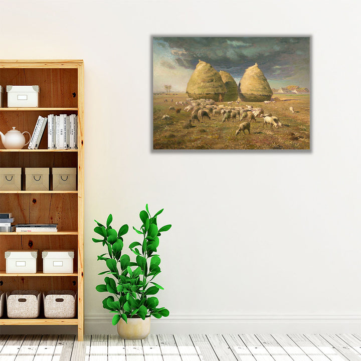 Haystacks Autumn - Canvas Print Wall Art