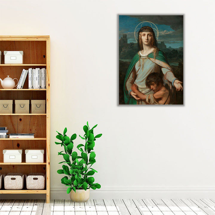 Saint Monica in a Landscape - Canvas Print Wall Art