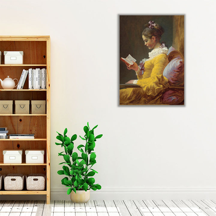 Young Girl Reading - Canvas Print Wall Art