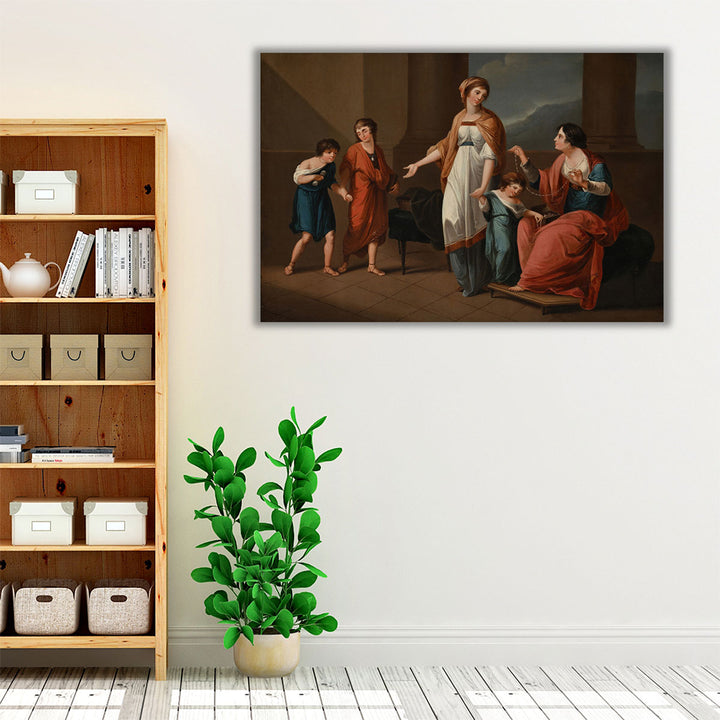 Cornelia Pointing to her Children as her Treasures - Canvas Print Wall Art