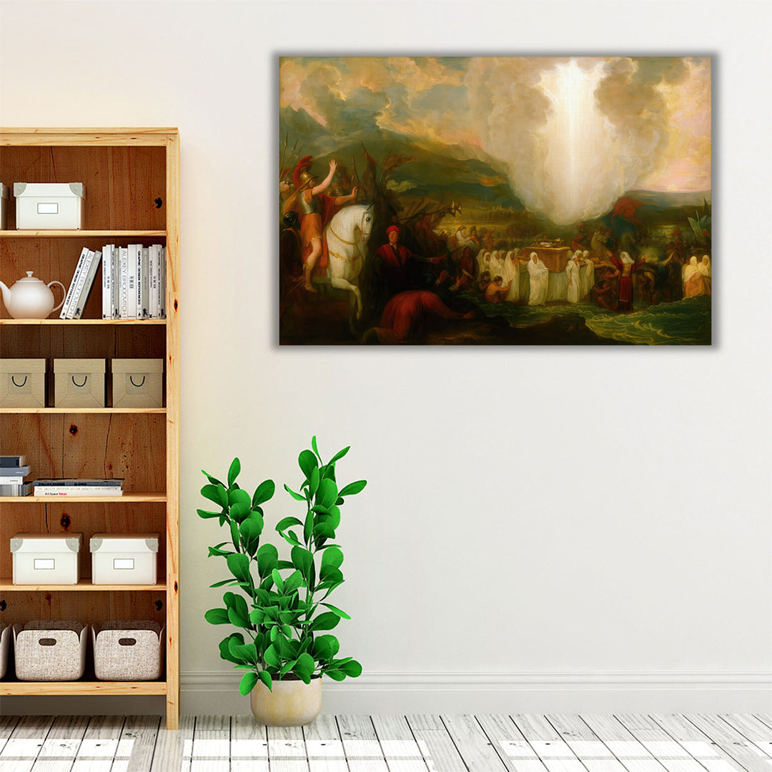 Joshua passing the River Jordan with the Ark of the Covenant - Canvas Print Wall Art