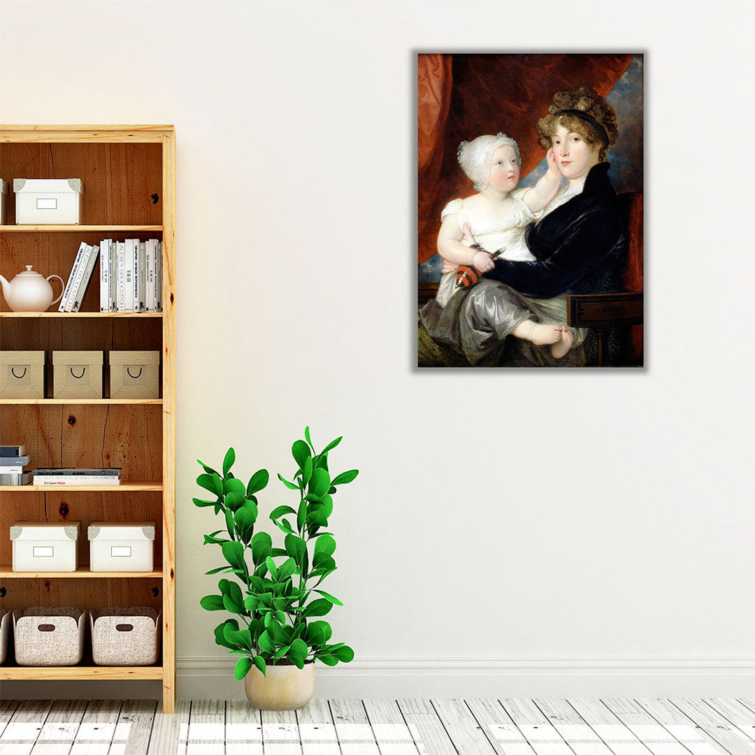 Mrs Benjamin West II with Her Son Benjamin West III - Canvas Print Wall Art
