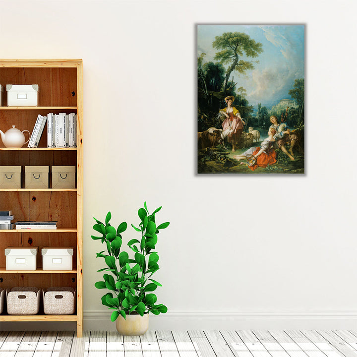 Pastoral with a Bagpipe Player, 1749 - Canvas Print Wall Art
