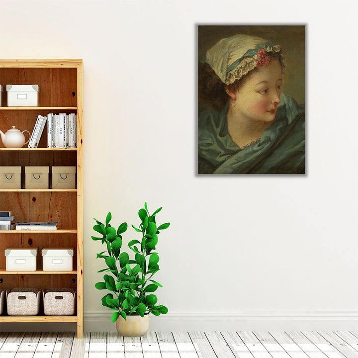 Head of a Young Woman - Canvas Print Wall Art