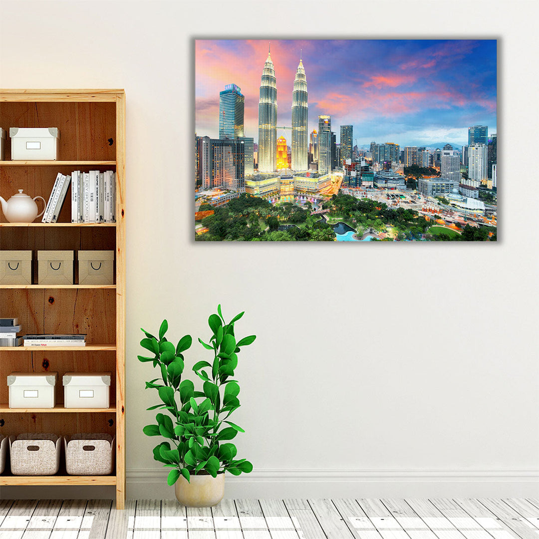 Kuala Lumpur Skyline at Twilight - Canvas Print Wall Art