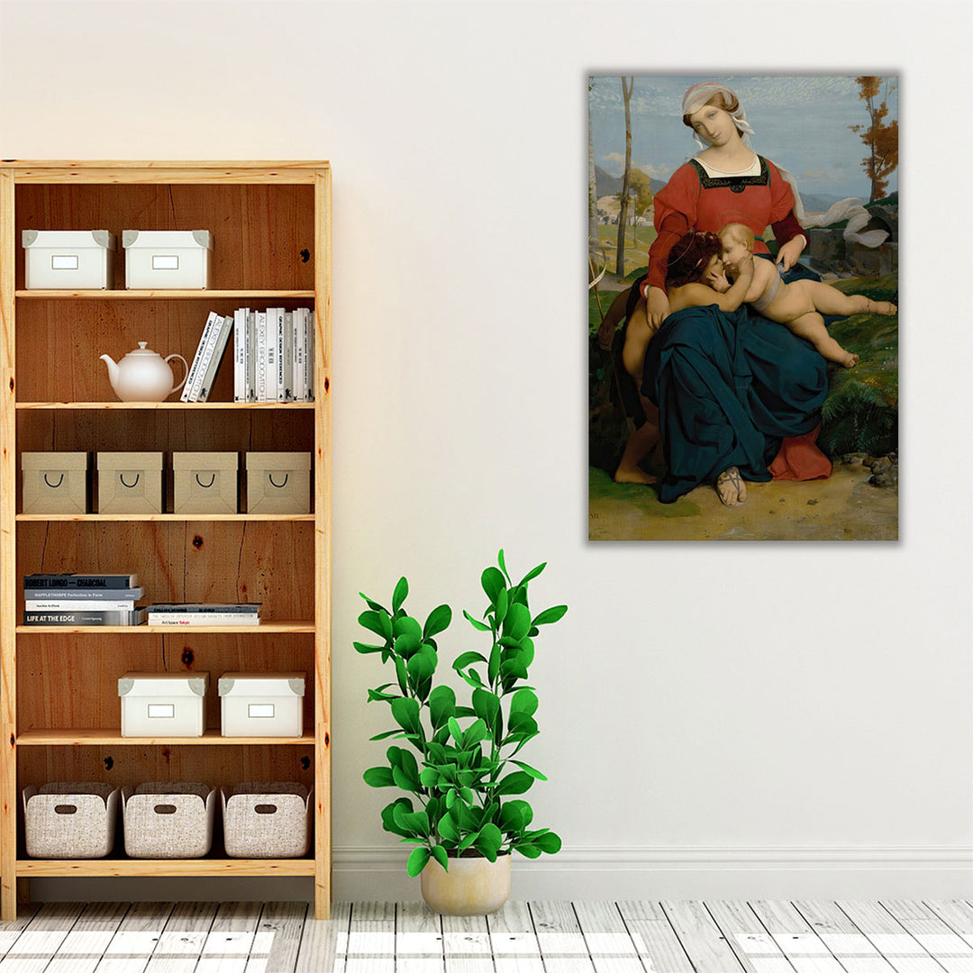 La Vierge, Lenfant Jesus Et Saint Jean, 1848 - Canvas Print Wall Art
