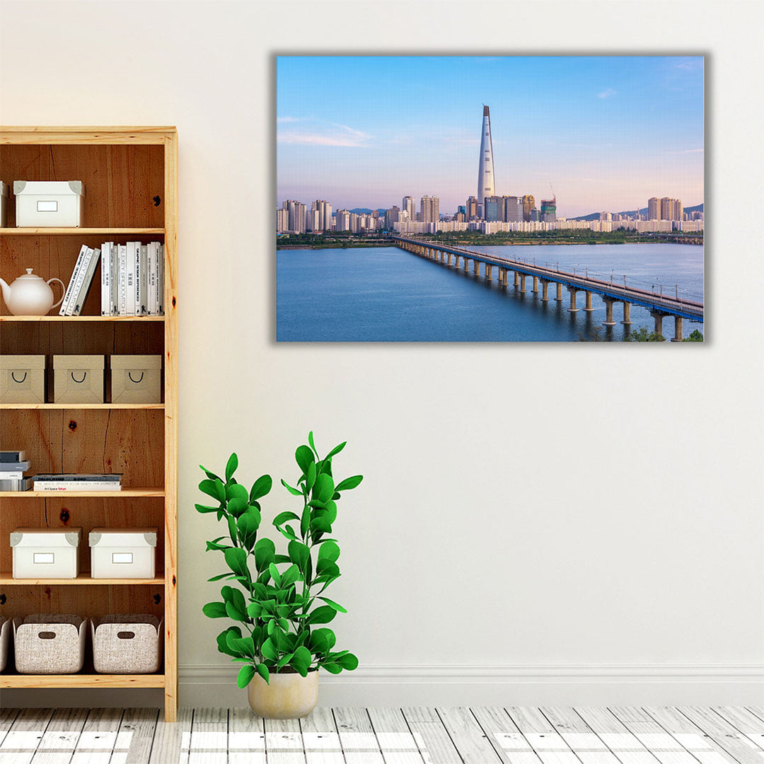 Seoul Subway And Seoul City Skyline, South korea - Canvas Print Wall Art