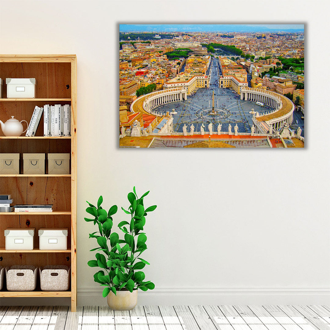 St. Peter's Square in Rome, Italy - Canvas Print Wall Art