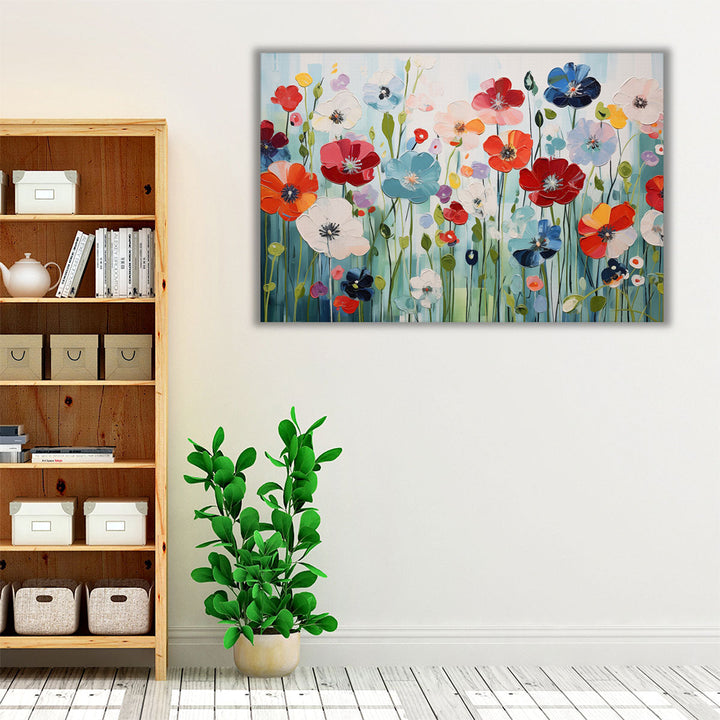 Colorful Blossom Mosaic - Canvas Print Wall Art