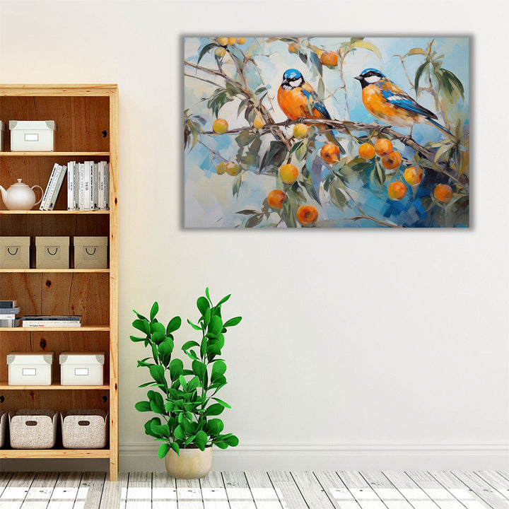 Feathered Citrus View - Canvas Print Wall Art