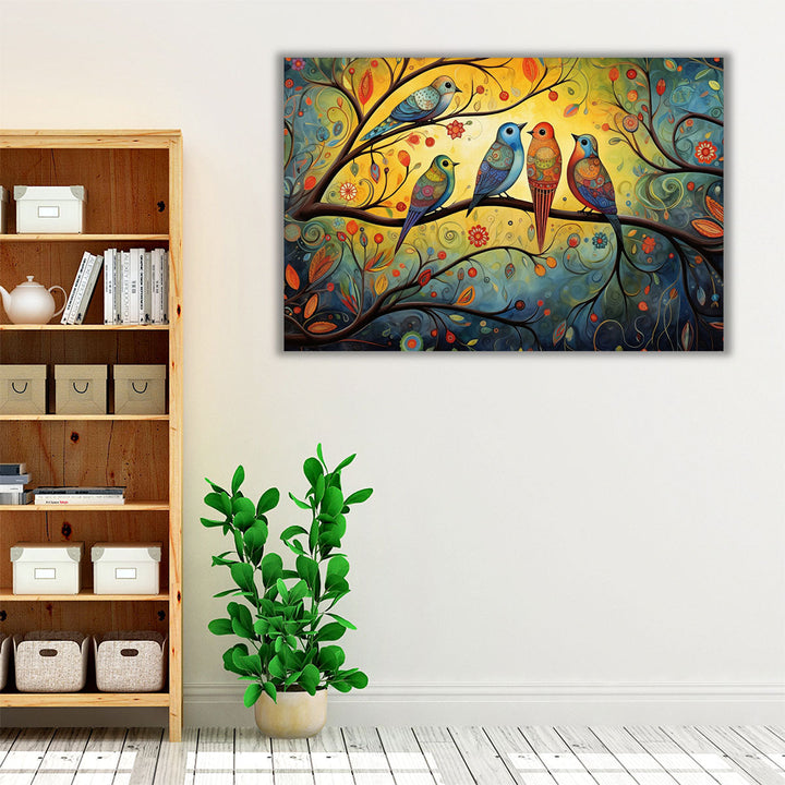 Feathered Flock Fantasy 4 - Canvas Print Wall Art