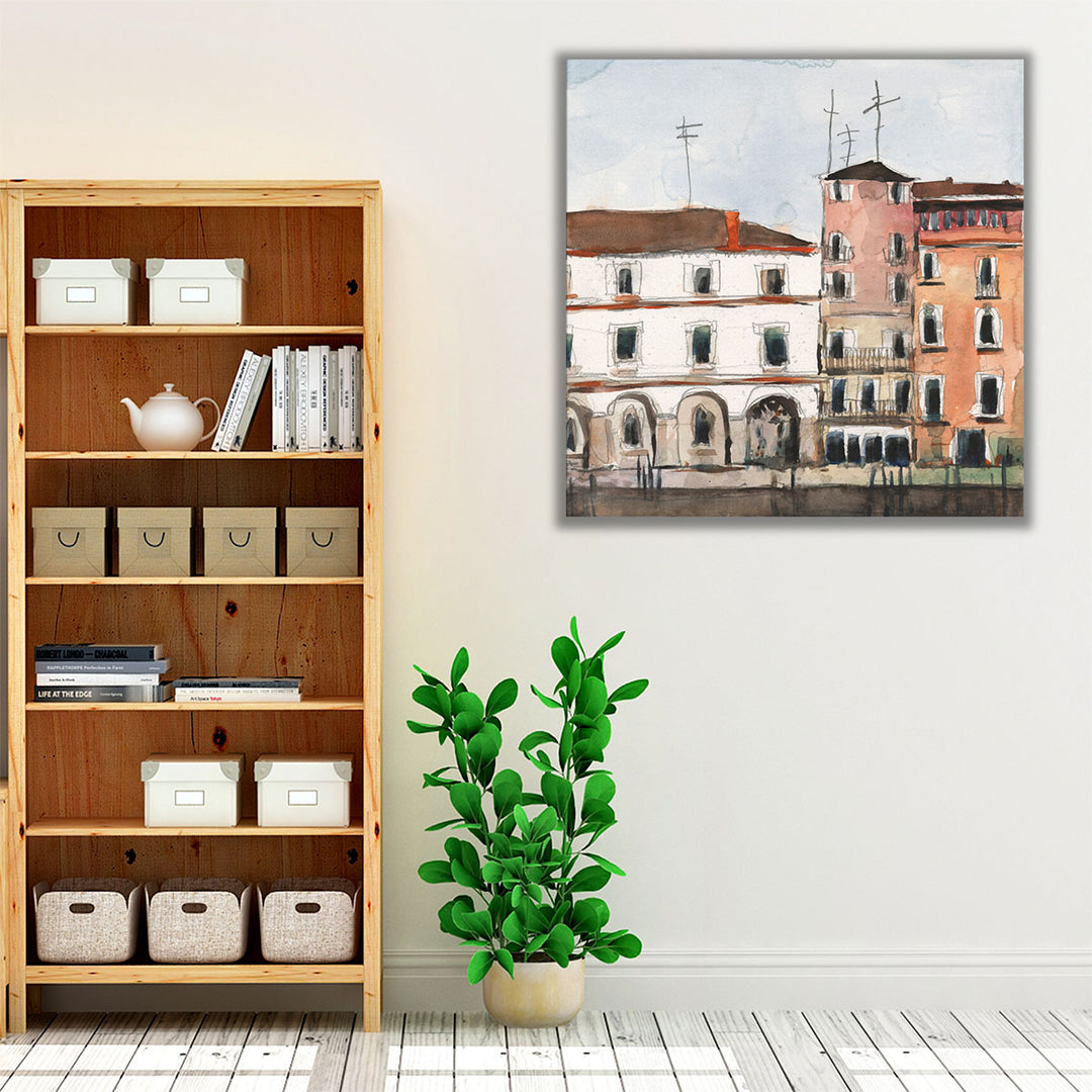 Along the Venice Facade - Canvas Print Wall Art