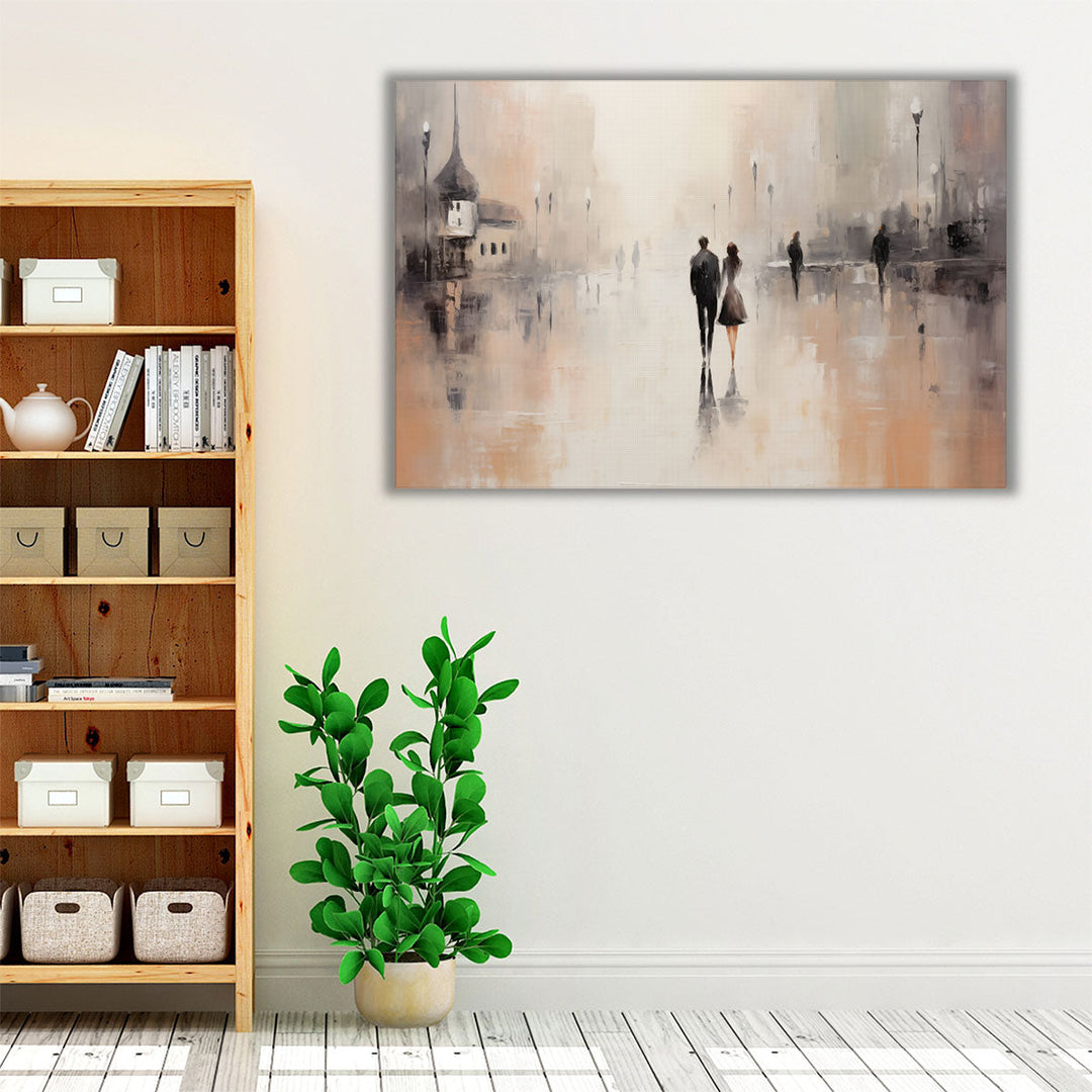 Urban Romantic Walk 2 - Canvas Print Wall Art