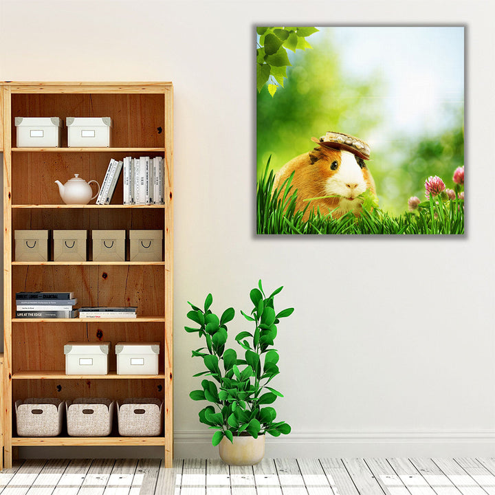 Funny Guinea Pig in Nature - Canvas Print Wall Art