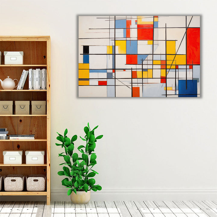 Dynamic Geometric Fusion - Canvas Print Wall Art