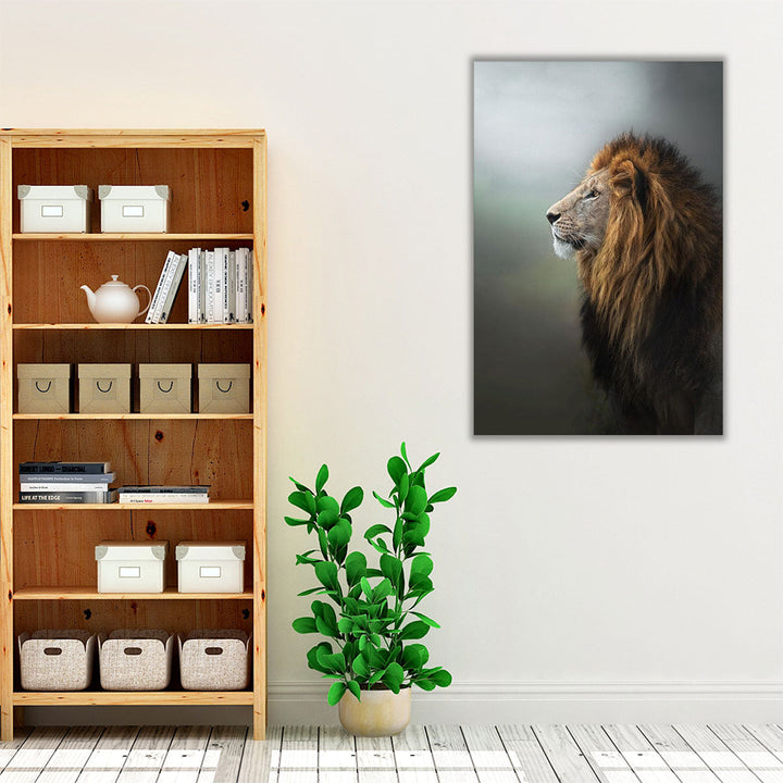 Magnificent Lion With A Large Lush Head of Hair - Canvas Print Wall Art