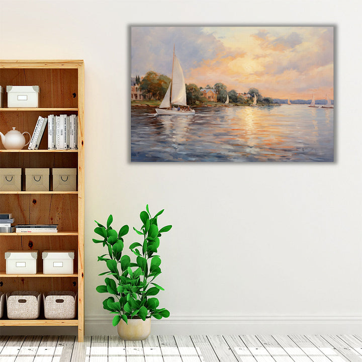 Monet-inspired Coastal Living - Canvas Print Wall Art