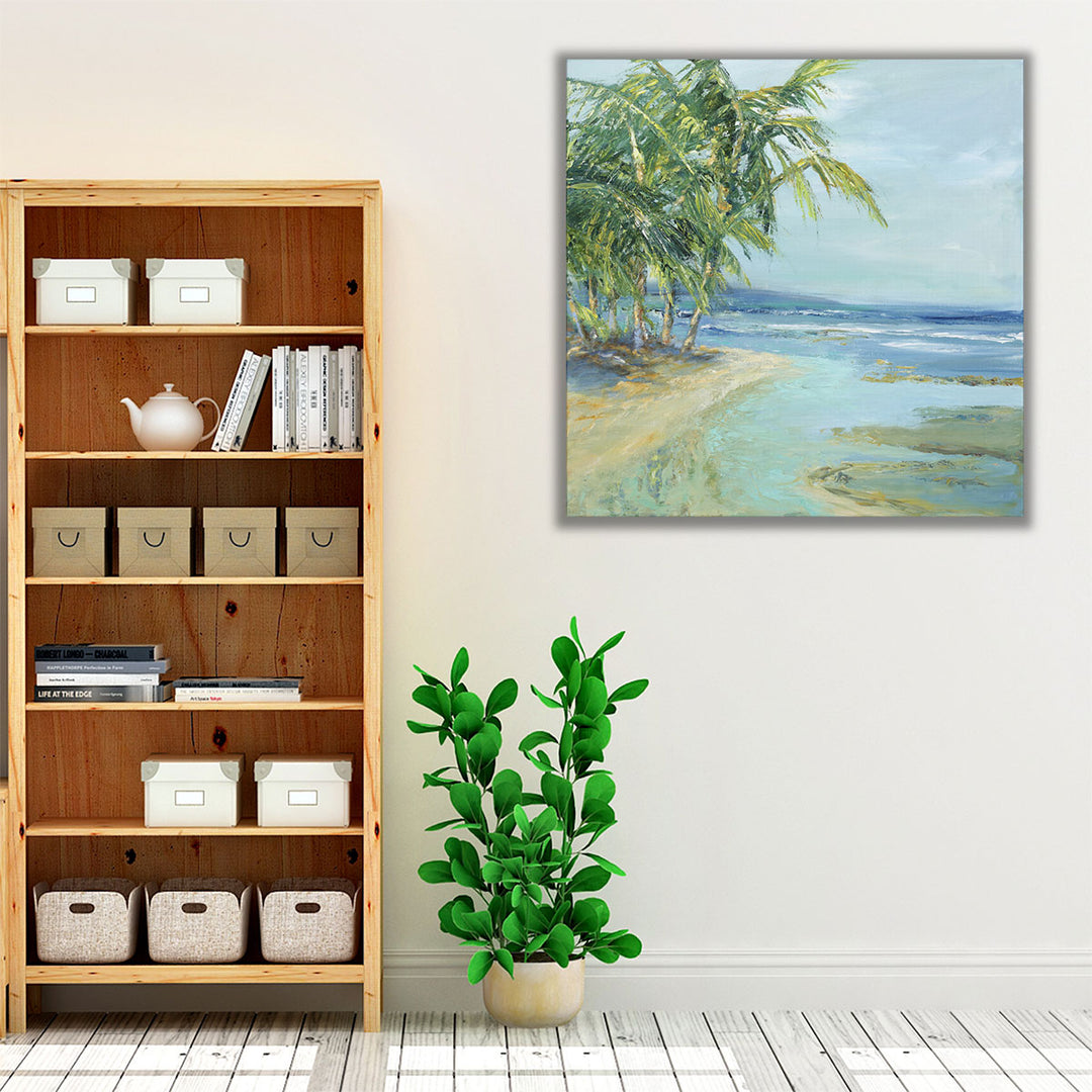 Blue Coastal Lagoon - Canvas Print Wall Art