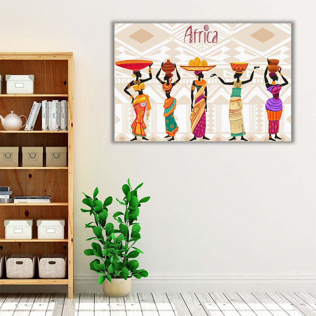 Beautiful Black African Woman in Ethnic Dress - Canvas Print Wall Art