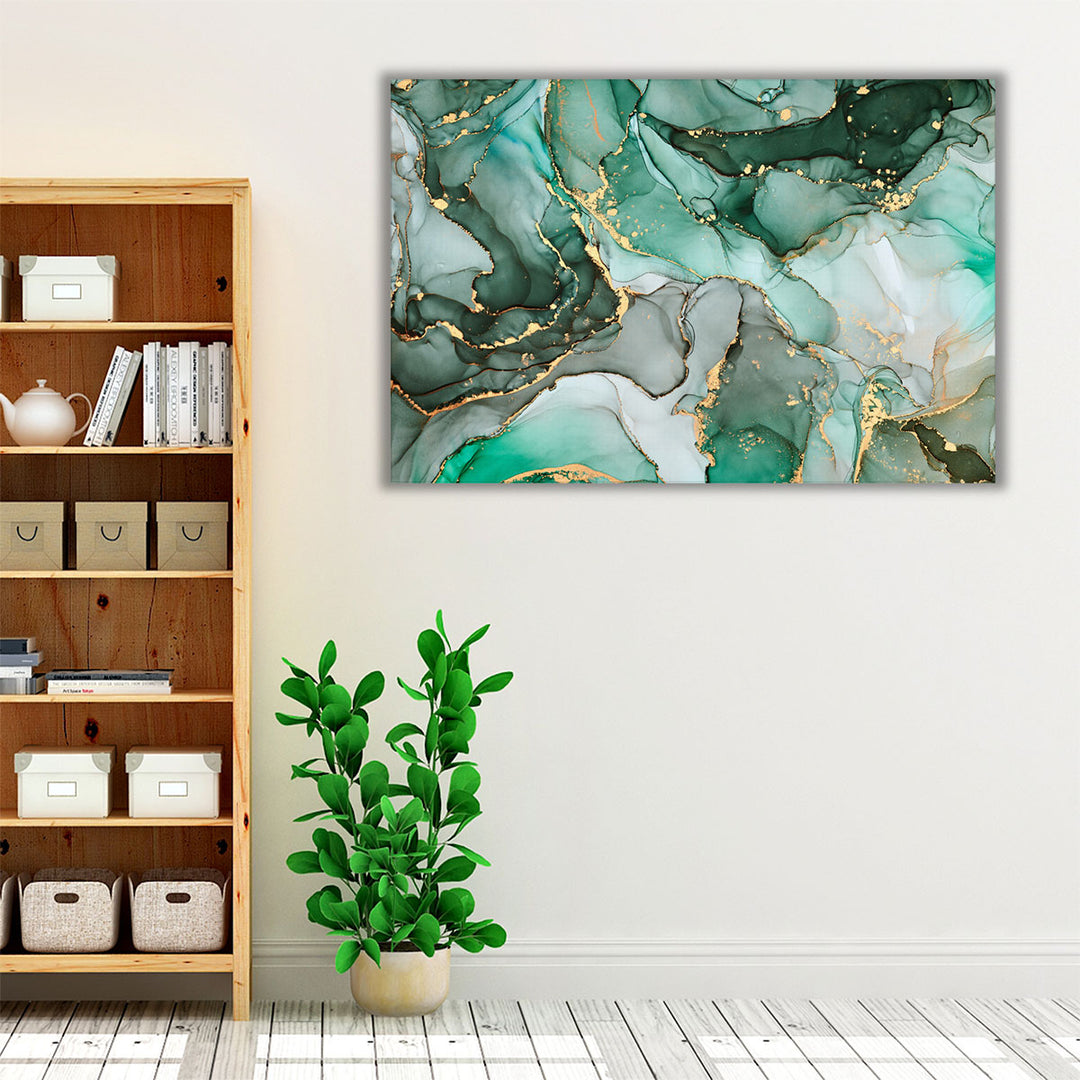 Green Color Texture Art - Canvas Print Wall Art