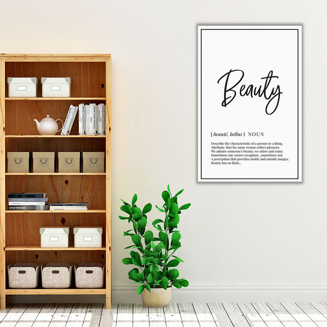 Beauty Definition, Minimalist Wall Art - Canvas Print Wall Art