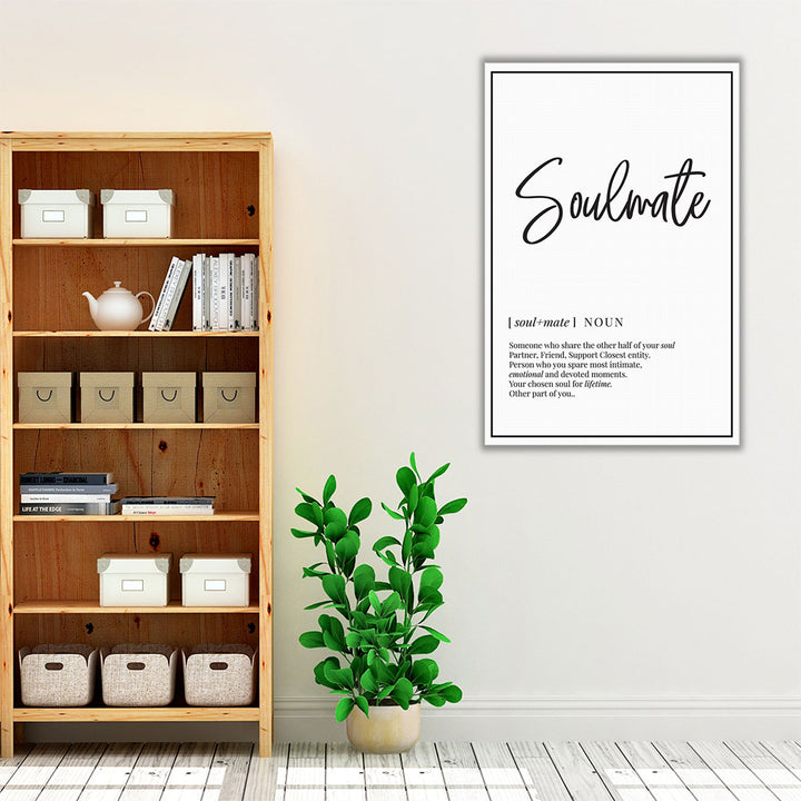 Soulmate Definition, Minimalist Wall Art - Canvas Print Wall Art