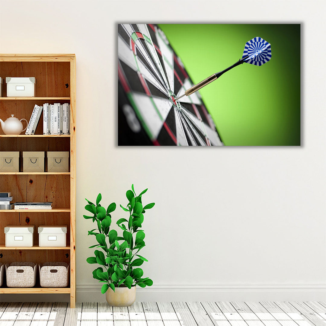 Darts Arrow in the Target Center - Canvas Print Wall Art