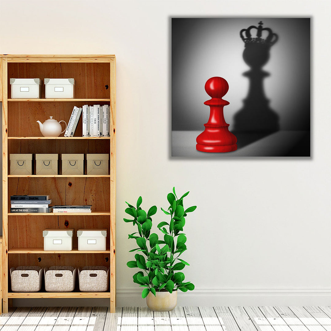 Mindset is Everything - Pawn With The Shadow of a King - Canvas Print Wall Art