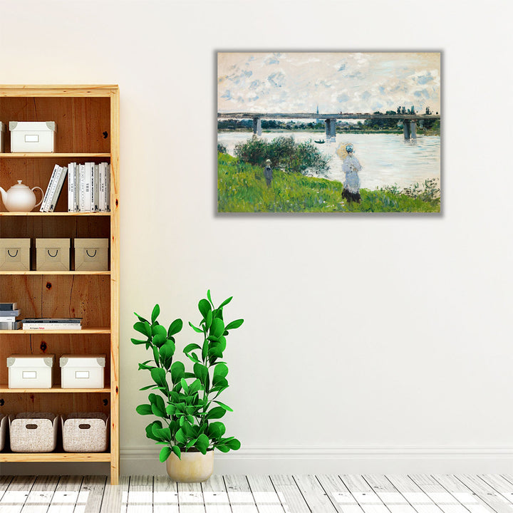 The Promenade with the Railroad Bridge, Argenteuil, 1874 - Canvas Print Wall Art