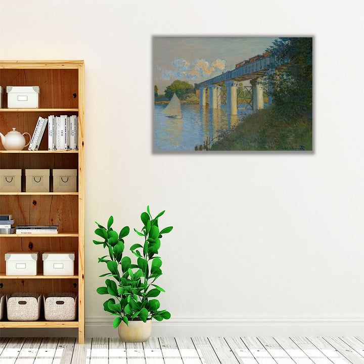 The Railway Bridge at Argenteuil - Canvas Print Wall Art