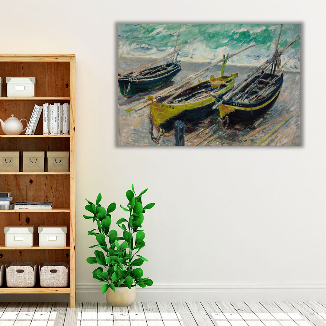 Three Fishing Boats - Canvas Print Wall Art