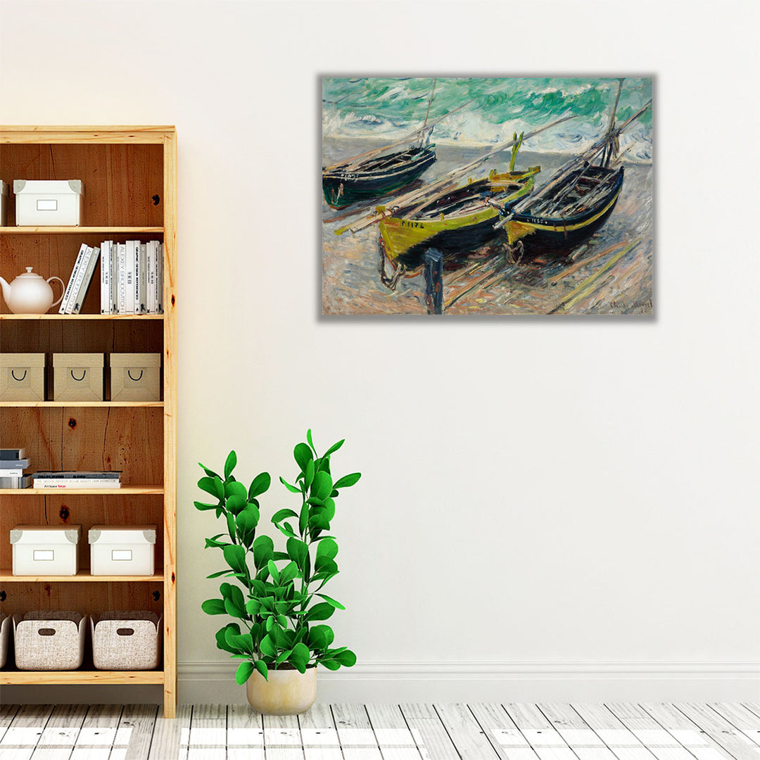 Three Fishing Boats - Canvas Print Wall Art
