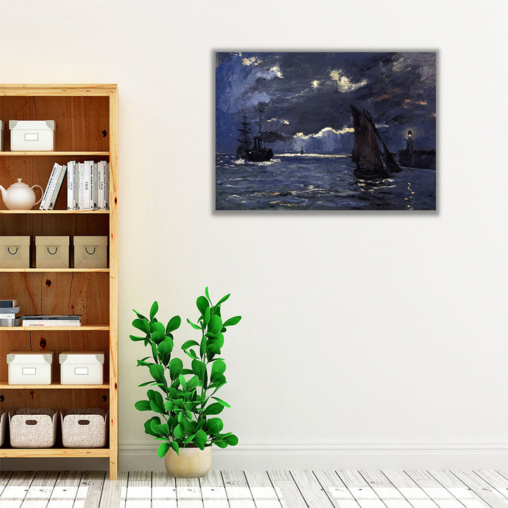 A Seascape, Shipping by Moonlight, 1864 - Canvas Print Wall Art