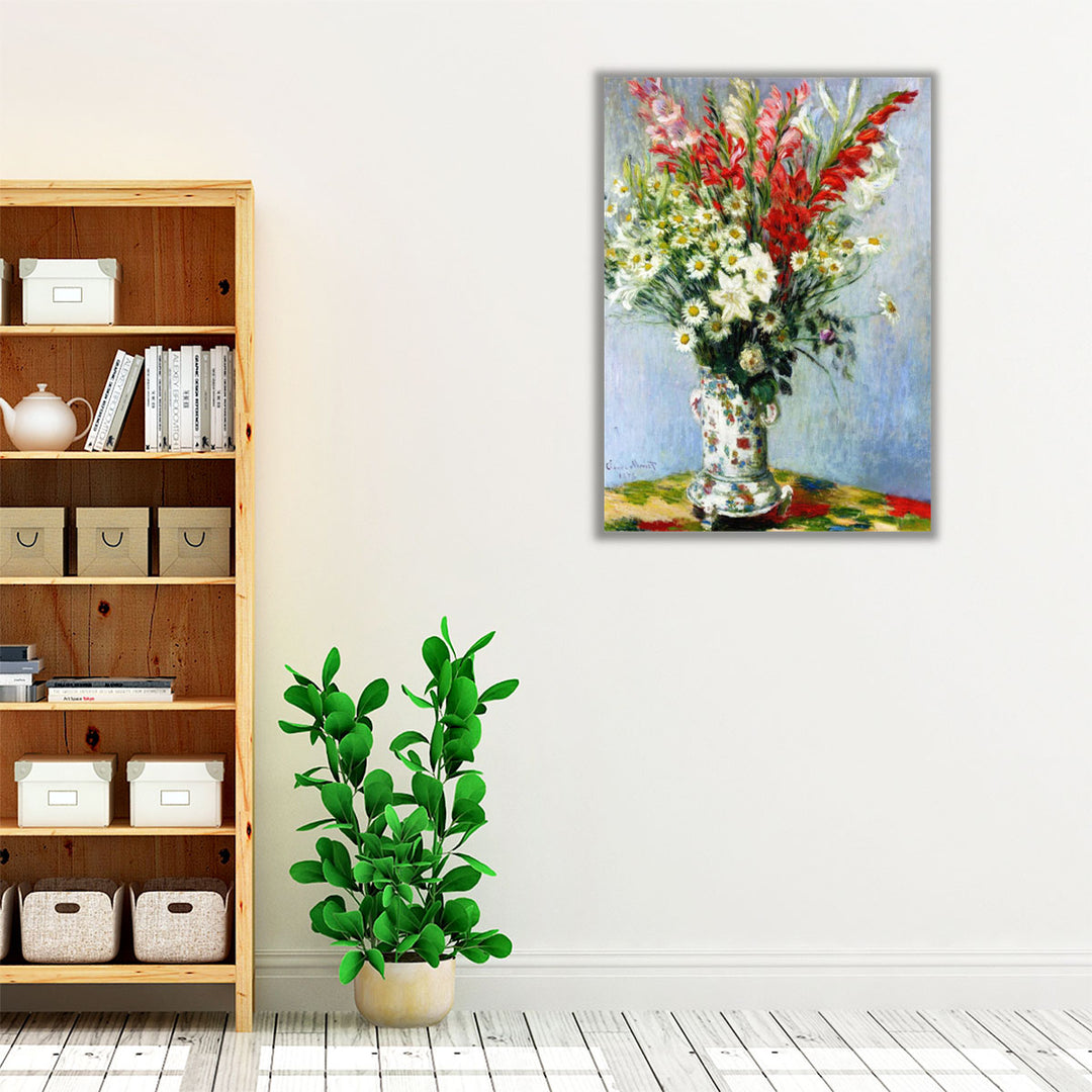 Bouquet of Gladioli, Lilies and Daisies, 1878 - Canvas Print Wall Art