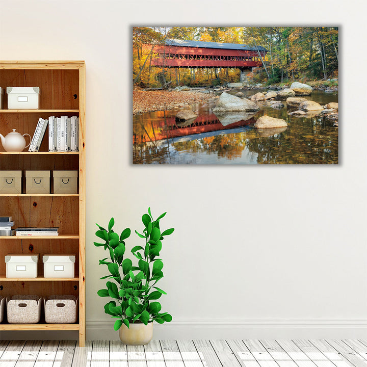 Swift River Covered Bridge - Canvas Print Wall Art