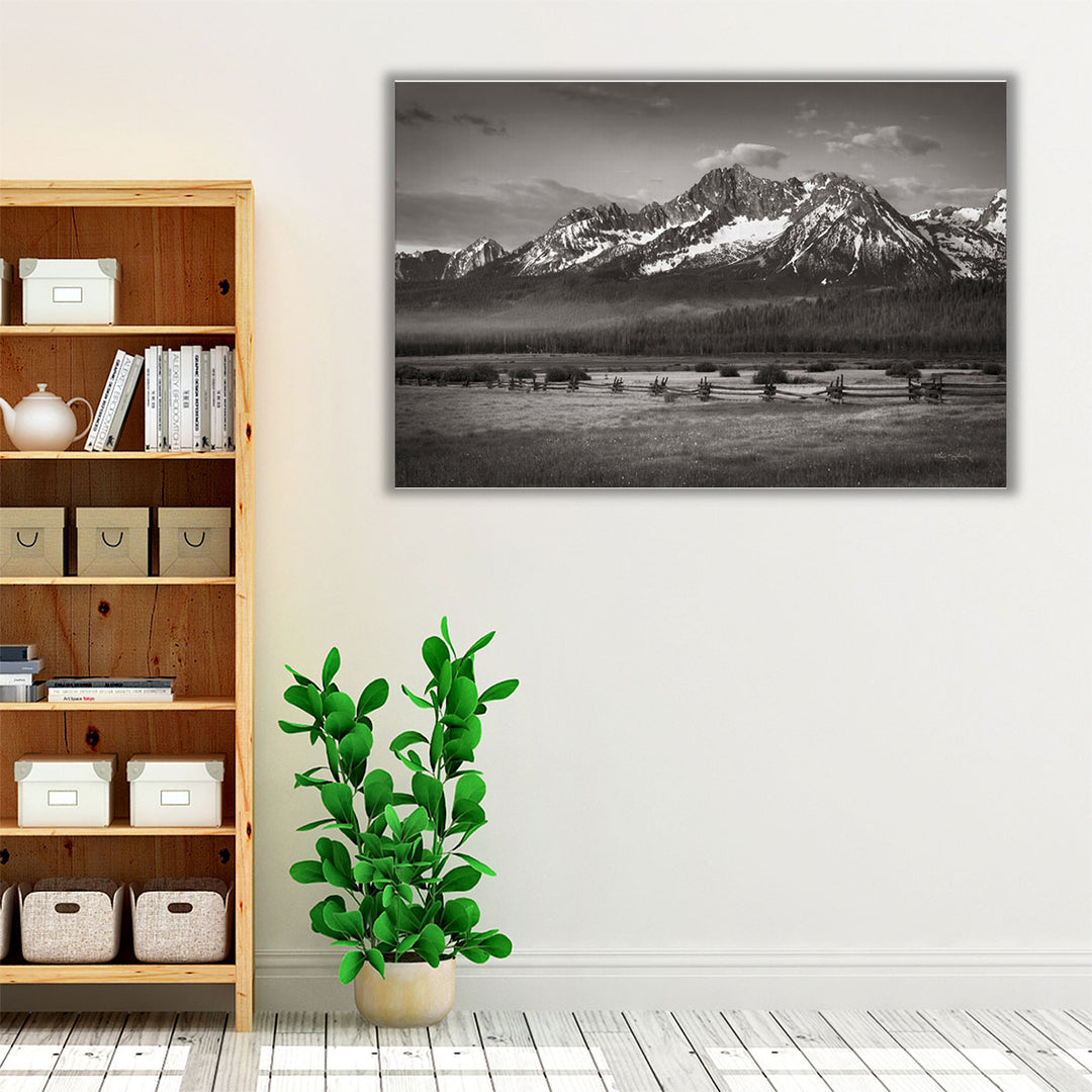 Stanley Basin Black and White - Canvas Print Wall Art