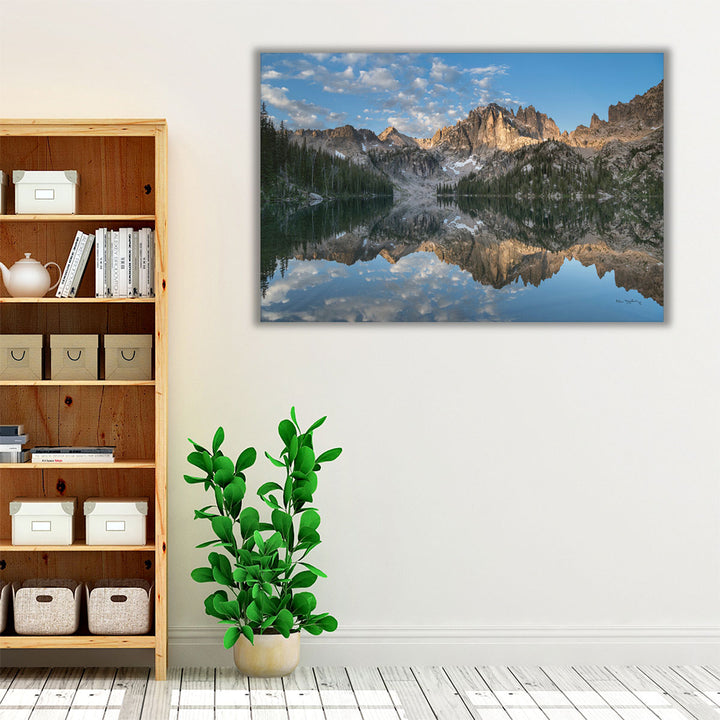 Baron Lake Monte Verita Peak Sawtooth Mountains II - Canvas Print Wall Art