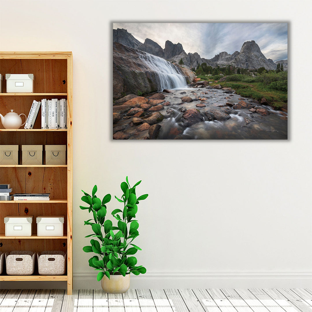 Cirque of the Towers Waterfall - Canvas Print Wall Art